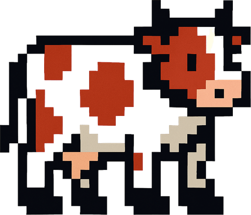 Inek pixel.
In-Game asset.  2d.  High contrast.  No shadows