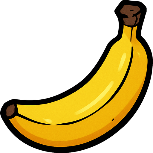 banana.
In-Game asset.  2d.  High contrast.  No shadows