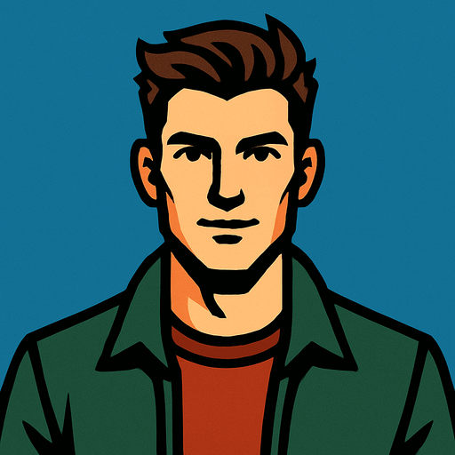 A handsome man, facing us.
In-Game asset.  2d.  High contrast.  No shadows