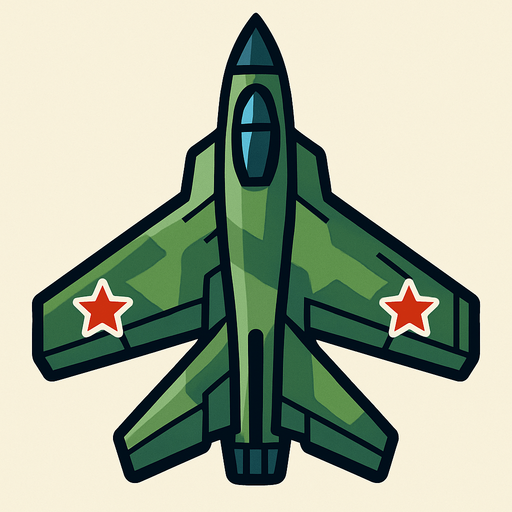 Kuş bakışı savaş uçağı.
In-Game asset.  2d.  High contrast.  No shadows