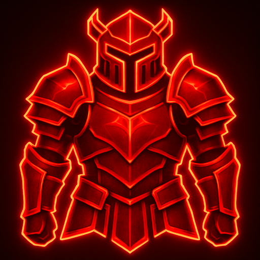 Armor grand red neon.
In-Game asset.  2d.  High contrast.  No shadows