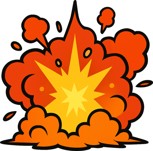 explosion.
In-Game asset.  2d.  High contrast.  No shadows