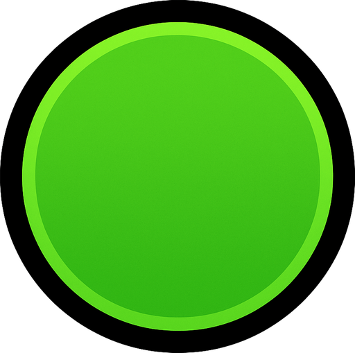 green circle button.
In-Game asset.  2d.  High contrast.  No shadows