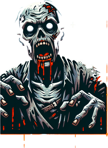 Maga zombie.
Single Game Texture.  In-Game asset.  2d.  Blank background.  High contrast.  No shadows. 3d