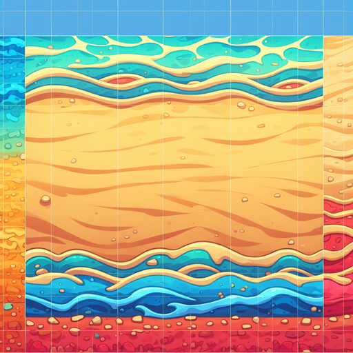 cartoon beach background. only the sand..
Single Game Texture. In-Game asset. 2d. Blank background. High contrast. No shadows.