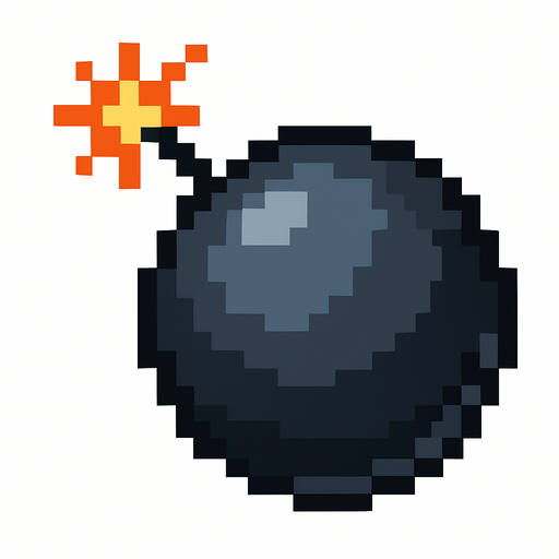 bala de cañon de pixeles.
In-Game asset.  2d.  High contrast.  No shadows