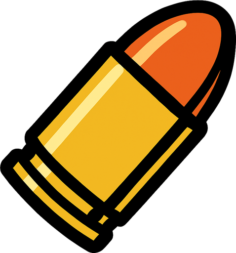 Bullet.
In-Game asset.  2d.  High contrast.  No shadows