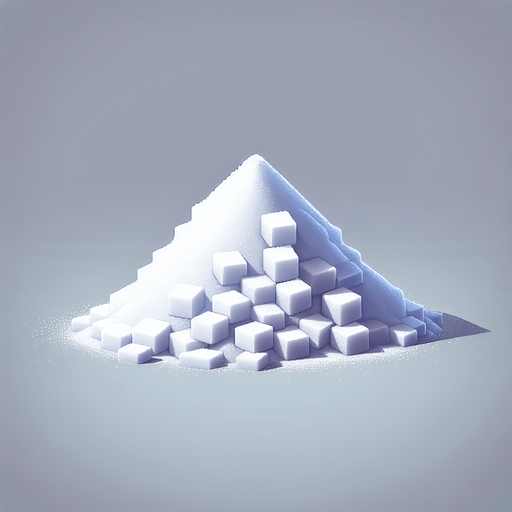 Pile of sugar.
Single Game Texture.  In-Game asset.  2d.  Blank background.  High contrast.  No shadows