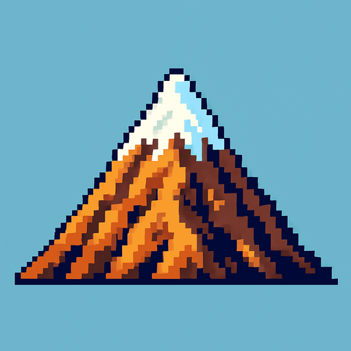 Dağ 2d pixel art.
In-Game asset.  2d.  High contrast.  No shadows