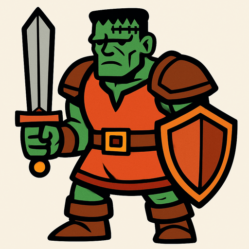 Frank  Warrior.
In-Game asset.  2d.  High contrast.  No shadows