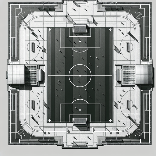 soccer field from the top.
Single Game Texture. In-Game asset. 2d. Blank background. High contrast. No shadows.