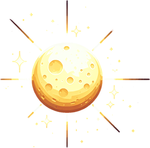 shining moon.
Single Game Texture.  In-Game asset.  2d.  Blank background.  High contrast.  No shadows