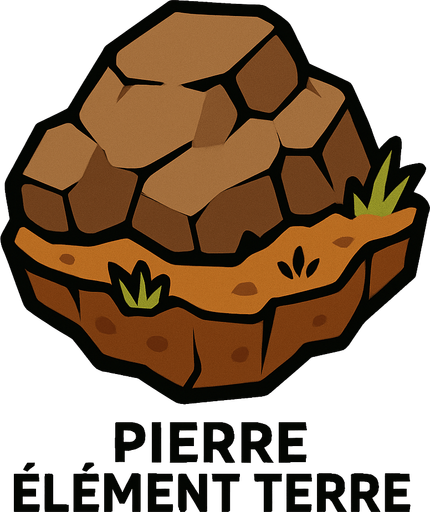 Pierre élément terre.
In-Game asset.  2d.  High contrast.  No shadows
