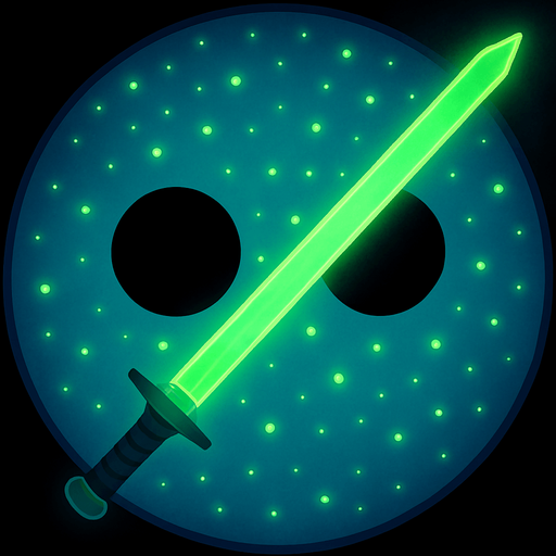 eline parlak yeşil bir kılıç ekle