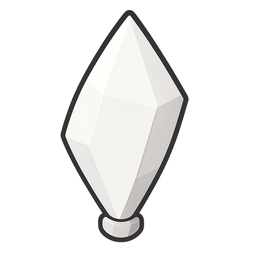 A diamond shaped white bullet. No background. Transparent background. Blank background. No shadows. 2d. In-Game asset. flat