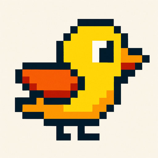2d pixel bird.
In-Game asset.  2d.  High contrast.  No shadows
