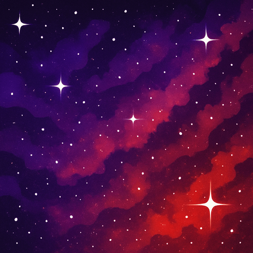Cool purple and red galaxy background.
In-Game asset.  2d.  High contrast.  No shadows