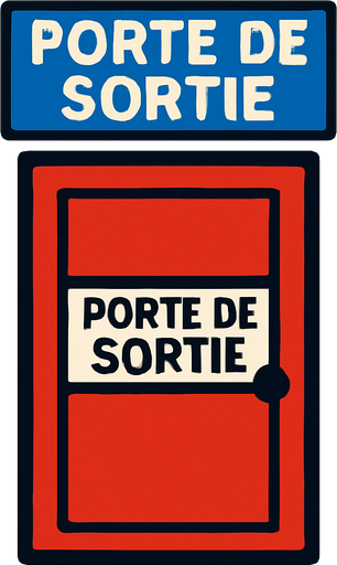 Porte de sortie.
In-Game asset.  2d.  High contrast.  No shadows