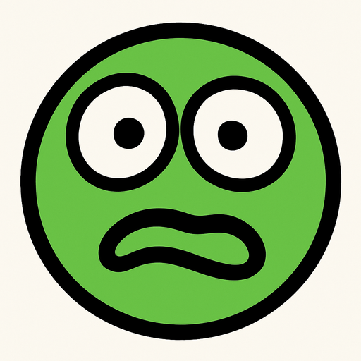 yüzü gözü olan salak salak bakan yuvarlak yeşil yüz.
In-Game asset.  2d.  High contrast.  No shadows