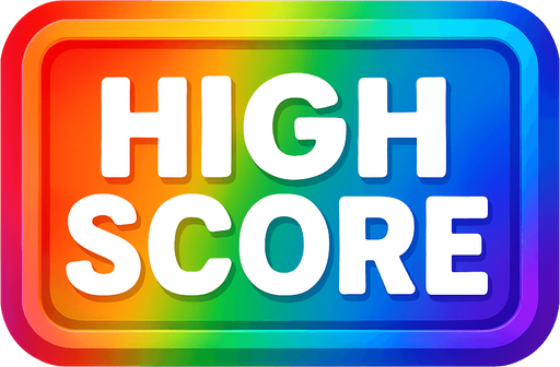 'HighScore' future buttons. rainbow colors. HD colors.
In-Game asset.  2d.  High contrast.  No shadows
