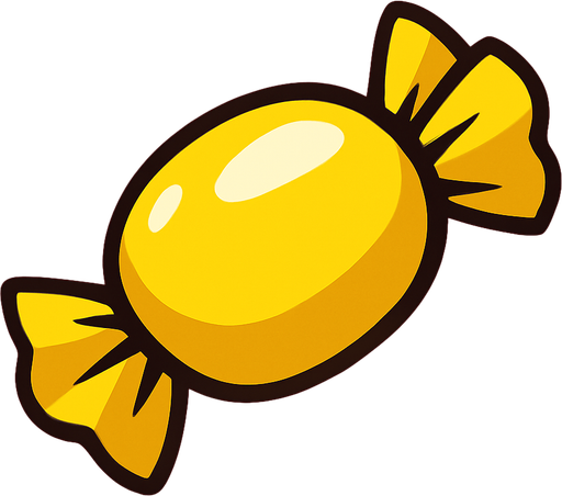 Sarı şeker.
In-Game asset.  2d.  High contrast.  No shadows