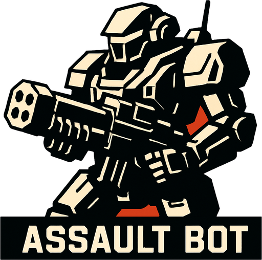 assaultBot.
In-Game asset.  2d.  High contrast.  No shadows