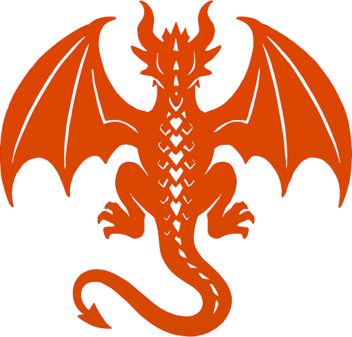 A dragon from top down view.
In-Game asset.  2d.  High contrast.  No shadows