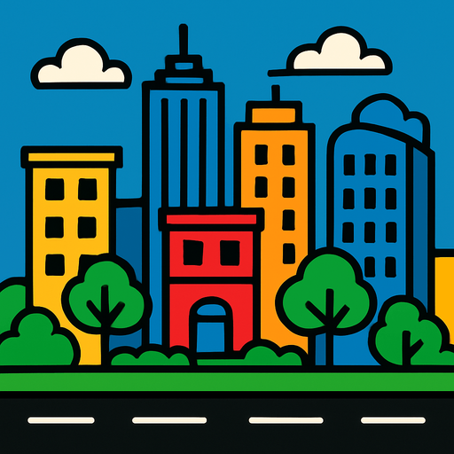 Citycenter.
In-Game asset.  2d.  High contrast.  No shadows