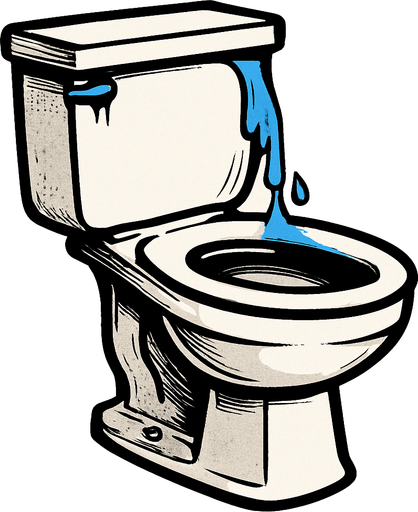 Make a toilet with a small bit of water leaking of the side.
In-Game asset.  2d.  High contrast.  No shadows. Realistic