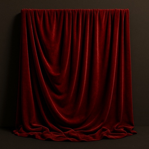 make a red curtain but just curtain like real 3d.
In-Game asset.  High contrast. shadow