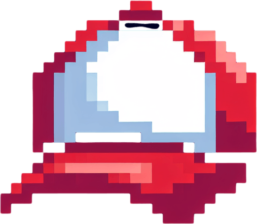 2d. 8-bit. red baseball cap. maga..
Single Game Texture. In-Game asset. 2d. Blank background. High contrast. No shadows.