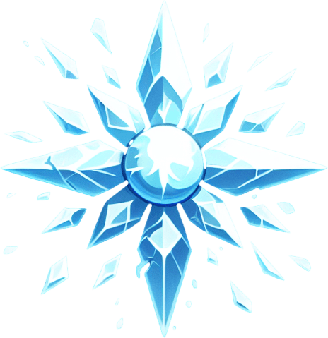 Magical projectile that will freeze the enemies..
Single Game Texture.  In-Game asset.  2d.  Blank background.  High contrast.  No shadows