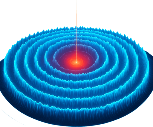 Growing expanding equal height neon hologram tsunami effect