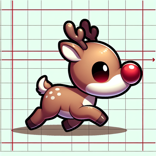 Profil view of a cute little santa's reindeer with a red nose, walking in the right direction. no background . no floor. In-Game asset. 2d. Blank background. High contrast. No shadows.