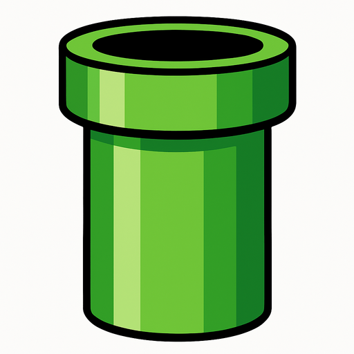 Green pipe.
In-Game asset.  2d.  High contrast.  No shadows