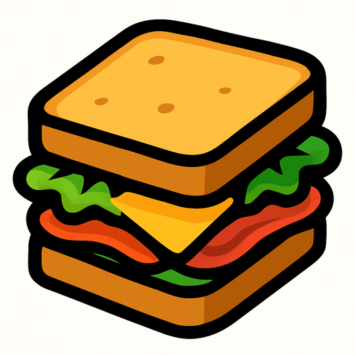 sandwich.
In-Game asset.  2d.  High contrast.  No shadows