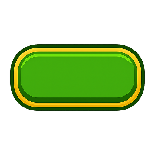 Green button.
In-Game asset.  2d.  High contrast.  No shadows