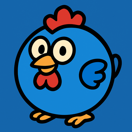 ball chicken blue.
In-Game asset.  2d.  High contrast.  No shadows