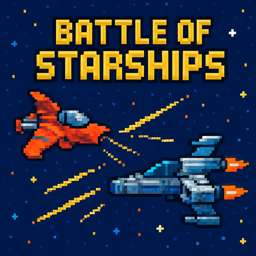 pixel inscription battle of starships in the style of space pixel art.
In-Game asset.  2d.  High contrast.  No shadows