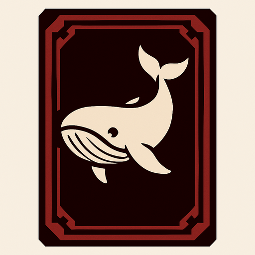 Dark red card packet with a Whale in the center.
In-Game asset.  2d.  High contrast.  No shadows