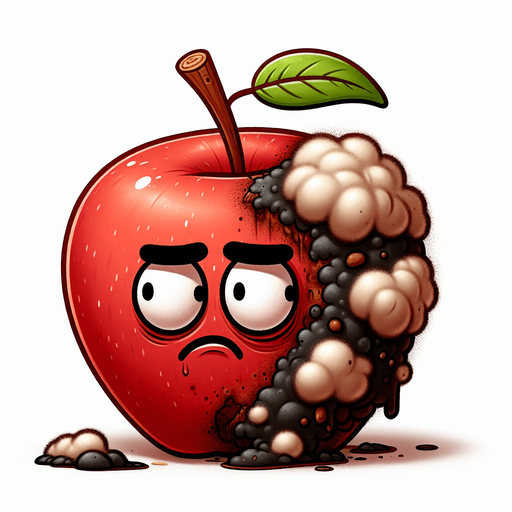 cartoon rotten apple