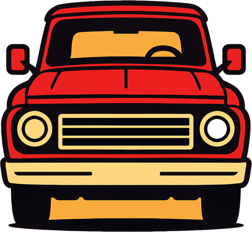 front view truck car.
In-Game asset.  2d.  High contrast.  No shadows