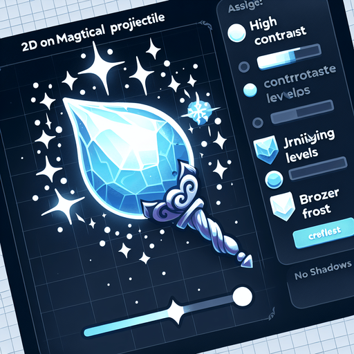 Magical projectile that will freeze the enemies..
Single Game Texture.  In-Game asset.  2d.  Blank background.  High contrast.  No shadows