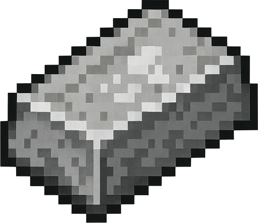 iron ingot.
In-Game asset.  2d.  High contrast.  No shadows