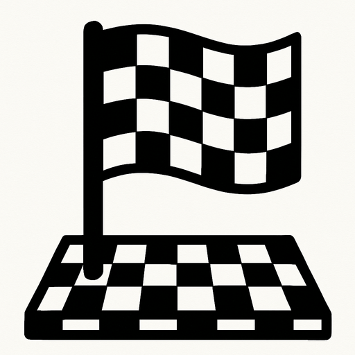Que sea una bandera y que tenga como un piso como frametista de carrera algo así.
In-Game asset.  2d.  High contrast.  No shadows