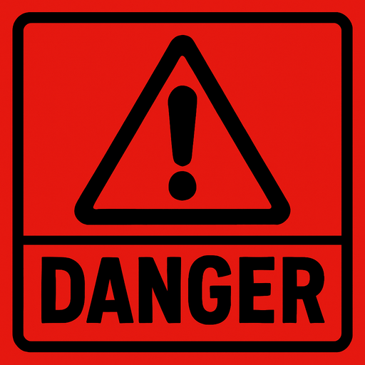 Danger.
In-Game asset.  2d.  High contrast.  No shadows