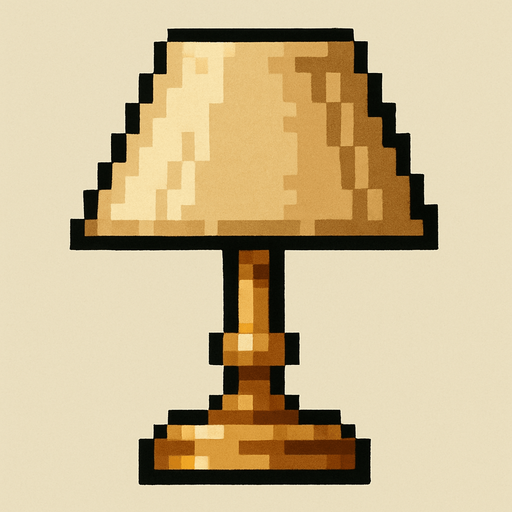 Un velador con base muy simple, sin lampara, tipo pixel art meta slug.
In-Game asset.  2d.  High contrast.  No shadows
