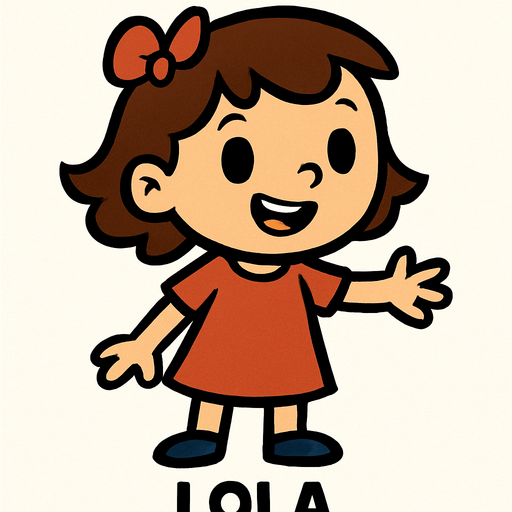 Petite fille nommée lola.
In-Game asset.  2d.  High contrast.  No shadows