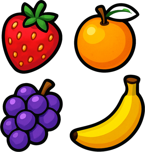 Fruit.
In-Game asset.  2d.  High contrast.  No shadows