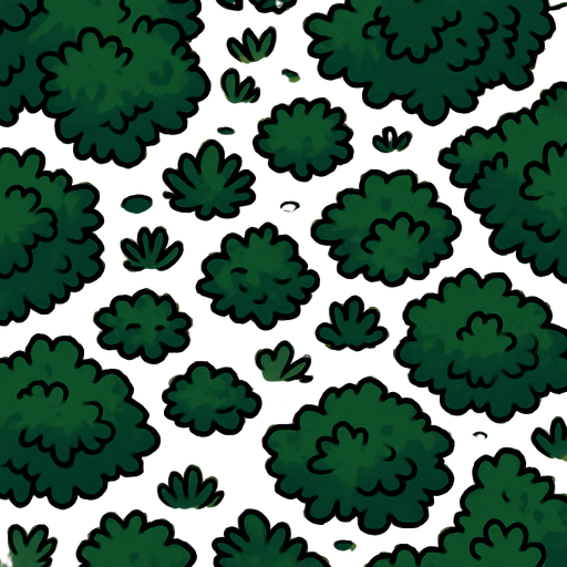 Un bosque mirado desde arriba sin árboles.
In-Game asset.  2d.  High contrast.  No shadows